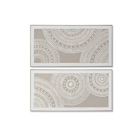 Cadre Home ESPRIT Blanc Beige Cercles Urbaine 122 x 4
