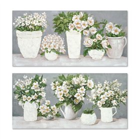 Cadre Home ESPRIT Blanc Gris Romantique 140 x 3 x 70 cm (2 Unités)