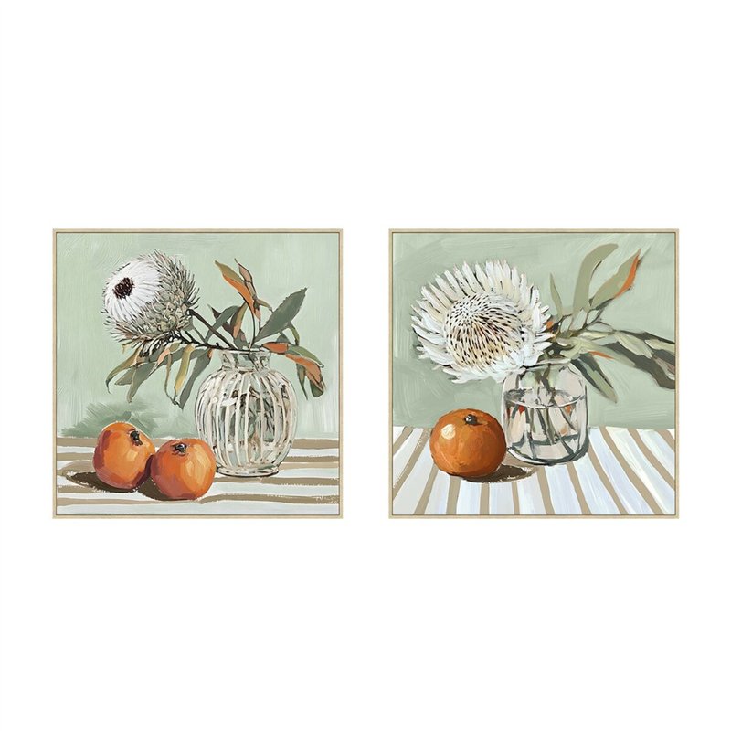 Cadre Home ESPRIT Jaune Blanc Rouge Vert Cottage 83 x 4,5 x 83 cm (2 Unités)