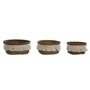 Set de basket Home ESPRIT Blanc Naturel Fibre naturelle Boho Usé (3 Pièces)
