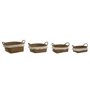Set de basket Home ESPRIT Blanc Naturel Fibre naturelle Boho Usé (4 Pièces)
