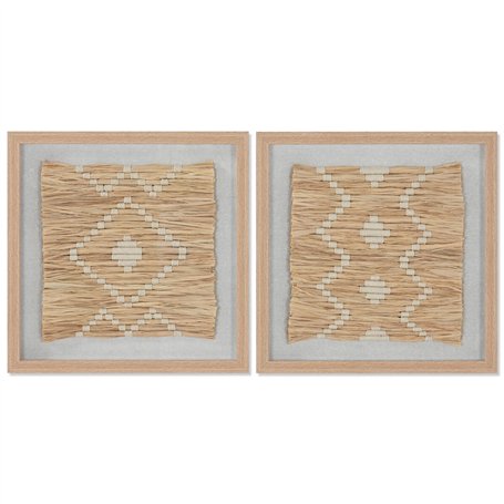 Cadre Home ESPRIT Blanc Naturel Scandinave 40 x 3 x 40 cm (2 Unités)
