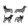 Décoration murale Home ESPRIT Noir Chien 40 x 1 x 33 cm (4 Unités)