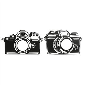 Décoration murale Home ESPRIT Noir Caméra/Appareil Photo Vintage 45 x 1 x 30 cm (2 Unités)