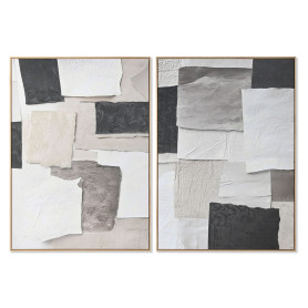 Cadre Home ESPRIT Blanc Noir Beige Abstrait 103 x 4