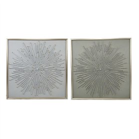 Cadre Home ESPRIT Blanc Beige Abstrait Moderne 100 x 3