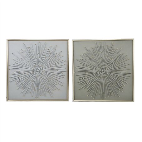Cadre Home ESPRIT Blanc Beige Abstrait Moderne 100 x 3