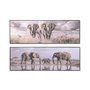 Cadre Home ESPRIT Beige Gris Eléphant Colonial Paillettes 150 x 4 x 50 cm (2 Unités)