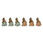 Figurine Décorative Home ESPRIT Vert Rose Doré Buda Oriental 11 x 9 x 17 cm (6 Unités)