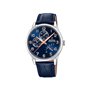 Festina Montre pour Homme F20278/B Multifuncion Boîtier en Acier Inoxydable Gris Bracelet en Cuir Bleu