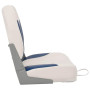 vidaXL Ensemble de sièges de Bateau Pliables 4 pcs Oreiller Bleu Blanc, Chaise de Bateau, siège de Bateau Capitaine, Chaise de B