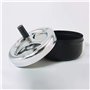 Cendriers Exterieur de Table Cendrier à Cigarette Rond en métal avec Plateau tournant, Noir Portable Cendriers