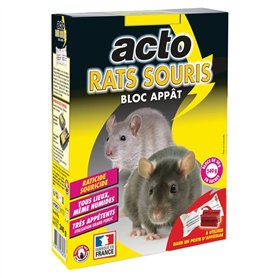Appât pour rats et souris - ACTO - 12 blocs de 20 g - Tres attractif - Dératisation efficace - Poids total 240 g