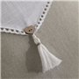 Coussin - TODAY - CHARME - Slub x Chambray x Pompon Berenice - 40 x 40 cm