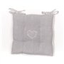 Assise matelassée - TODAY - CHARME - Chambray x Petite Broderie Constance - 40 x 40 cm