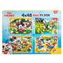 Set de 4 Puzzles Mickey Mouse 35 x 1,5 x 25 cm 48 Pièces (6 Unités)