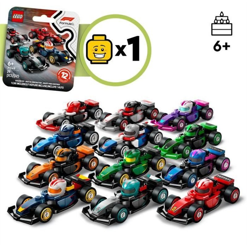 Image secondaire de Box de 36 minifigures 71049 Voitures F1 a Collectionner