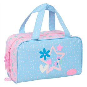 Nécessaire de Voyage BlackFit8 Smile Rose Bleu clair 31 x 14 x 19 cm