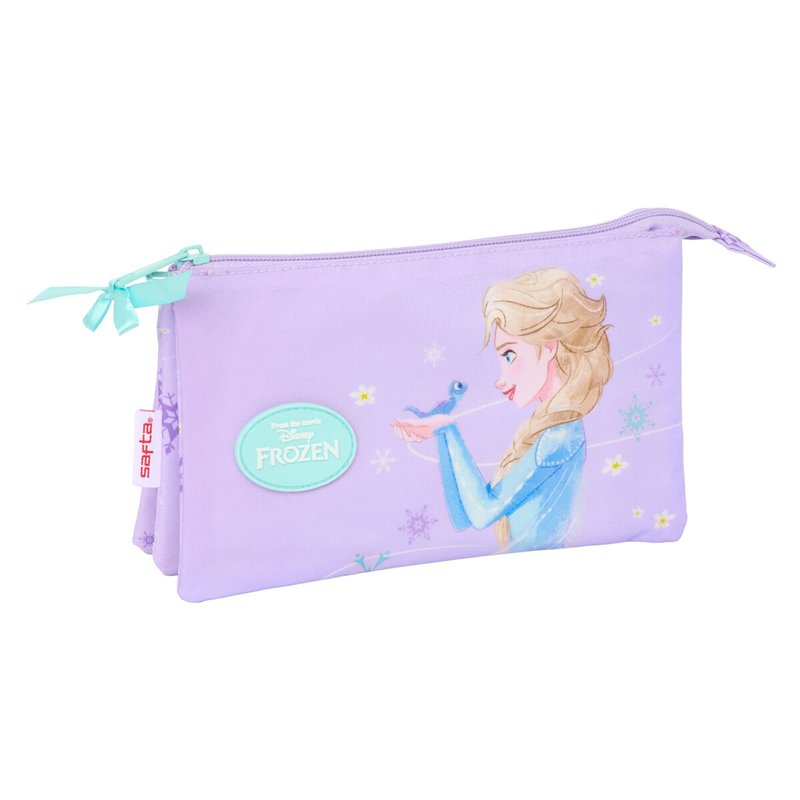 Trousse Fourre-Tout Triple Frozen Spirit Lila 22 x 12 x 3 cm