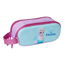Trousse Fourre-Tout Double Frozen Rose Bleu ciel 21 x 8 x 6 cm 3D