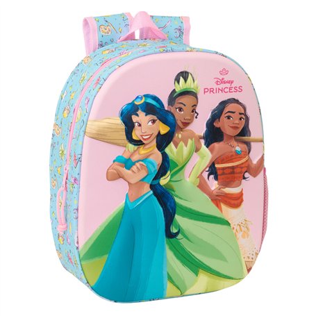 Sac à dos enfant Frozen Rose Bleu ciel 27 x 33 x 10 cm 3D