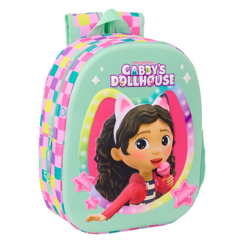 Sac à dos enfant Gabby's Dollhouse Multicouleur 27 x 33 x 10 cm 3D