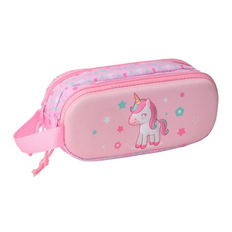 Trousse Fourre-Tout Double Safta Rose 21 x 8 x 6 cm 3D