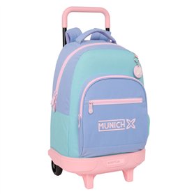 Cartable à roulettes Munich Mellow Bleu Rose Bleu ciel 33 x 45 x 22 cm
