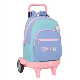 Cartable à roulettes Munich Mellow Bleu Rose Bleu ciel 33 x 45 x 22 cm