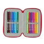 Pochette à crayons triple Sevilla Fútbol Club Rouge 12,5 x 19,5 x 5,5 cm 37 Pièces