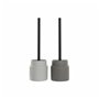 Brosse de salle de wc DKD Home Decor Gris clair Gris foncé Acier Grès Scandi 10 x 10 x 39 cm (2 Unités)