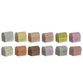 Boîte à bijoux DKD Home Decor Multicouleur Métal Bois de manguier 4 x 5 x 5 cm (12 Unités)