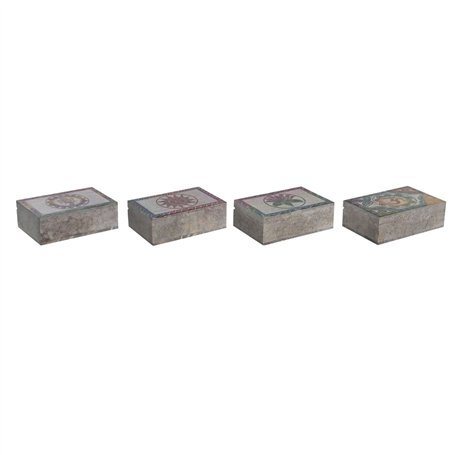 Boîte à bijoux DKD Home Decor Multicouleur Pierre 15 x 10 x 5 cm (4 Unités)