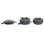 Boîte à lunch DKD Home Decor Bleu Blanc Gris foncé Acier inoxydable polypropylène 1,5 L (2 Unités)