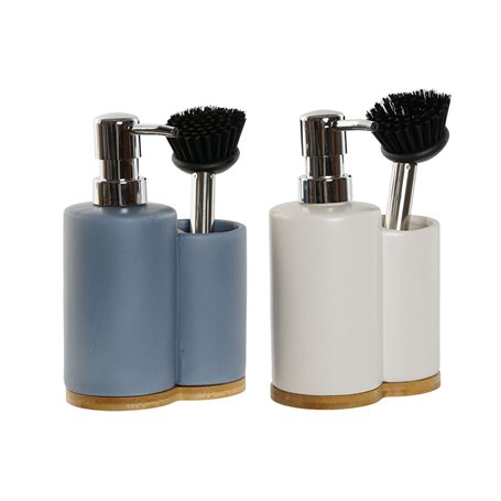 Distributeur de Liquide Vaisselle 2 en 1 DKD Home Decor Bambou Acier inoxydable Dolomite 11