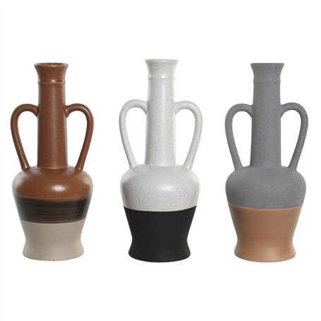 Vase DKD Home Decor Blanc Gris Terre cuite Porcelaine 12