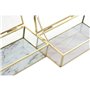 Boîte à bijoux DKD Home Decor Doré Métal Verre 20 x 11 x 5 cm 22 x 12 x 7 cm (2 Unités)
