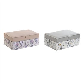Boîte à bijoux DKD Home Decor Blanc Gris Lila Polyuréthane 18 x 12