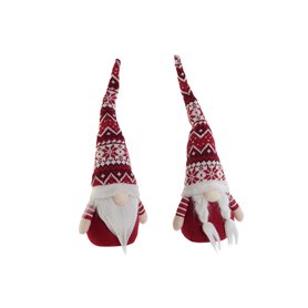 Décorations de Noël DKD Home Decor Blanc Rouge Gnome 16 x 11 x 42 cm (2 Unités)