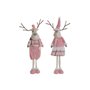 Décorations de Noël DKD Home Decor Blanc Marron Rose Renne 17 x 12 x 66 cm (2 Unités)