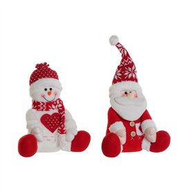 Décorations de Noël DKD Home Decor Blanc Rouge 24 x 14 x 30