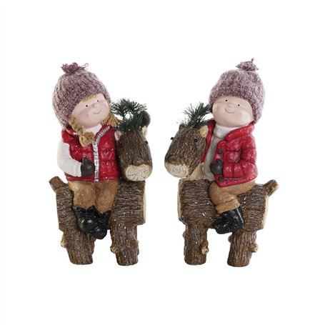 Décorations de Noël DKD Home Decor Multicouleur Enfants 18 x 24 x 45 cm (2 Unités)