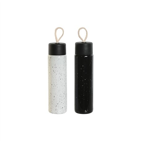 Bouteille Thermique Home ESPRIT Blanc Noir 350 ml (2 Unités)