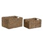 Set de basket Home ESPRIT Naturel Métal Fibre naturelle 36 x 28 x 21 cm (2 Pièces)