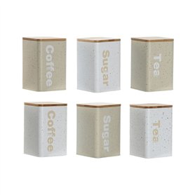 Boîte Home ESPRIT Beige Gris (2 Unités) (6 Unités)