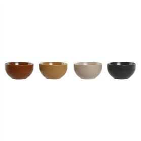Bol Home ESPRIT Beige Gris Moutarde Terre cuite Grès Scandi 480 ml 14 x 14 x 7