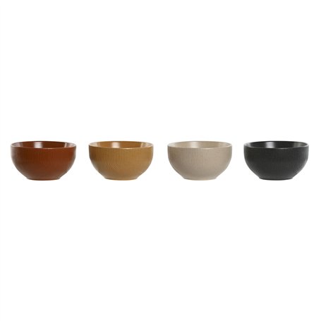 Bol Home ESPRIT Beige Gris Moutarde Terre cuite Grès Scandi 480 ml 14 x 14 x 7