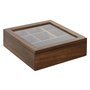 Boîte pour infusions Home ESPRIT Naturel Verre Bois d'acacia 20