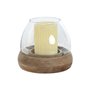 Bougeoir Home ESPRIT Marron Naturel Verre Bois de manguier 30 x 30 x 40 cm (2 Unités)
