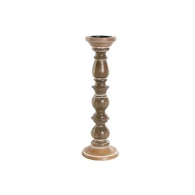 Pot à Bougie Home ESPRIT Marron Bois de manguier Naturel Romantique 15 x 15 x 46 cm